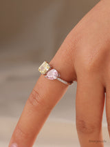 Swarovski Cut Dual Stone Adjustable Ring