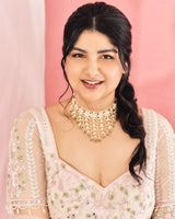 Shrishti Moissanite Fall Polki choker Set