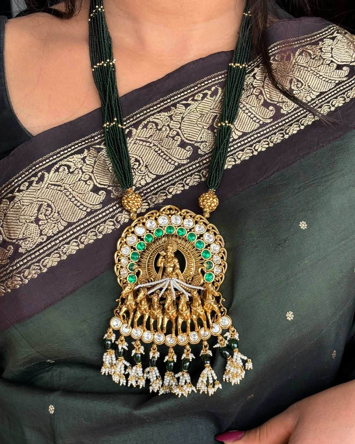 Divine Charioteer Krishna Necklace Set