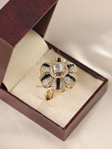 Alankara Polki Cocktail Ring- Adjustable Size
