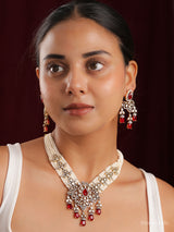 Mehrnoor Emerald Drop Polki Pearl Choker Set