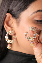 Polki Pearl Drop Dangle Jhumka Earrings