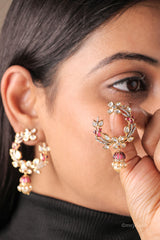 Polki Pearl Drop Dangle Jhumka Earrings