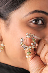 Polki Pearl Drop Dangle Jhumka Earrings