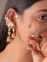 Eshana Kundan Pearl Drop Ear Cuffs