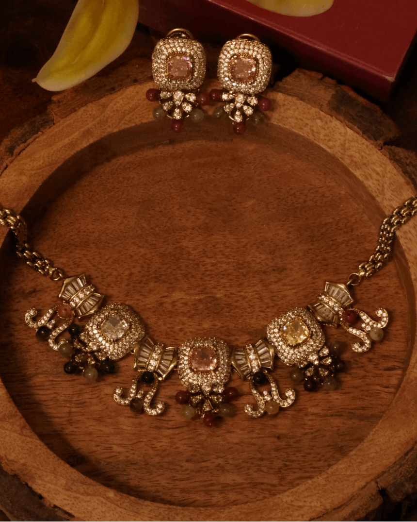 Sabya inspired MultiGem Stone Necklace
