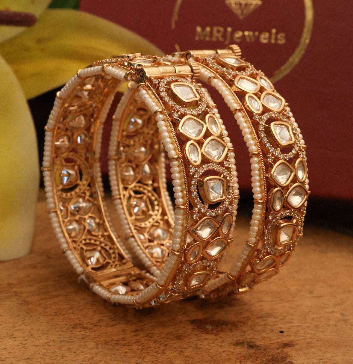 Moissanite Kada with Diamonds Openable