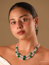 Regalia Cushion Tennis Necklace Set (Emerald/Ruby)