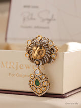 Simha Polki Lion Brooch
