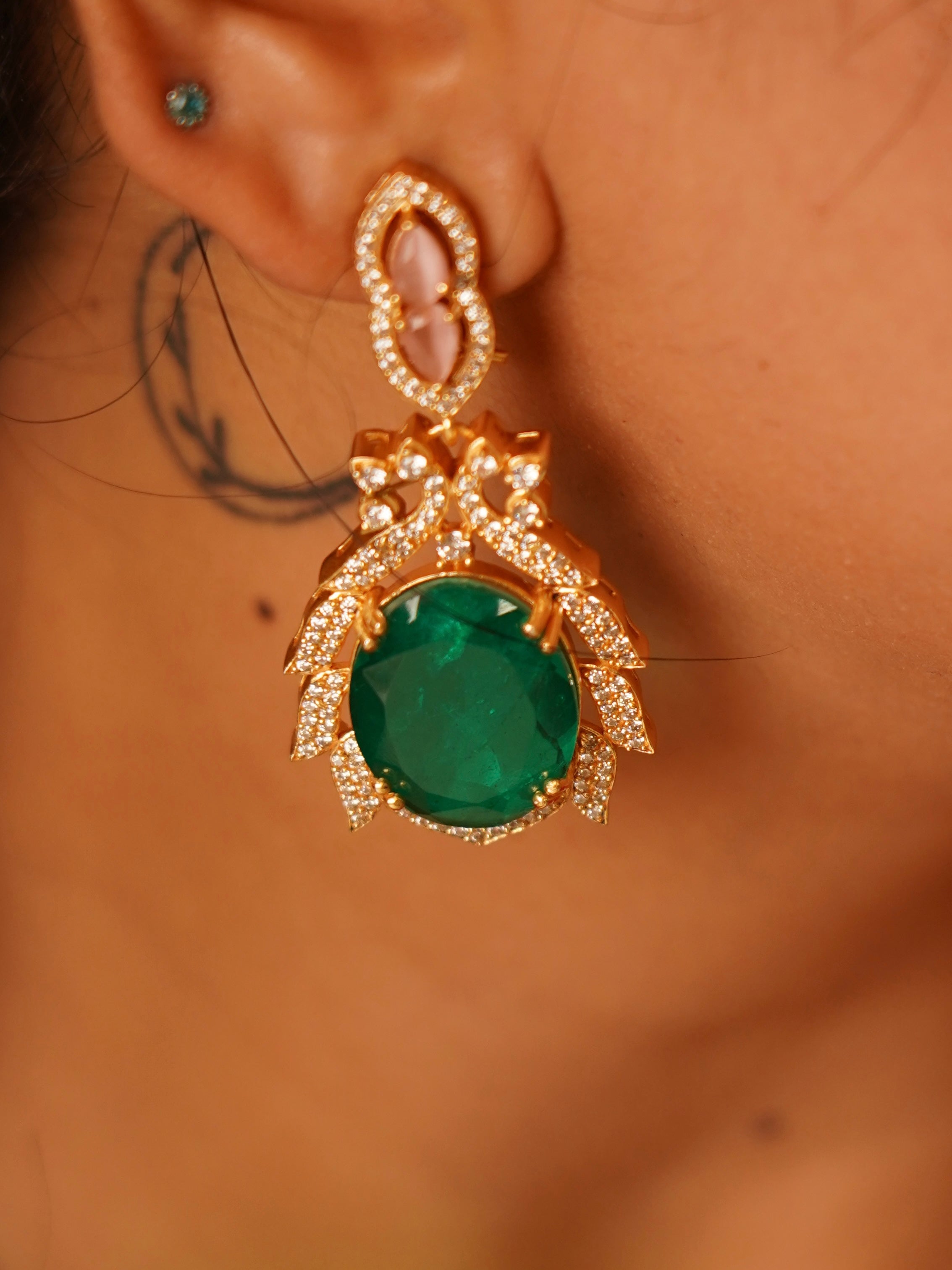 Detailed close-up of noorie necklace showing pearl accents and fine craftsmanship