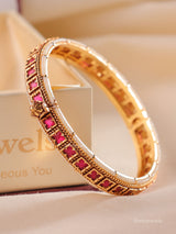 Kundan Pearl Statement Kada Bangle (Openable)