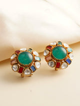 Multicolor Blossom Kundan Earring studs