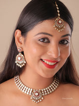 Zariya Statement Polki Gulbandh Necklace