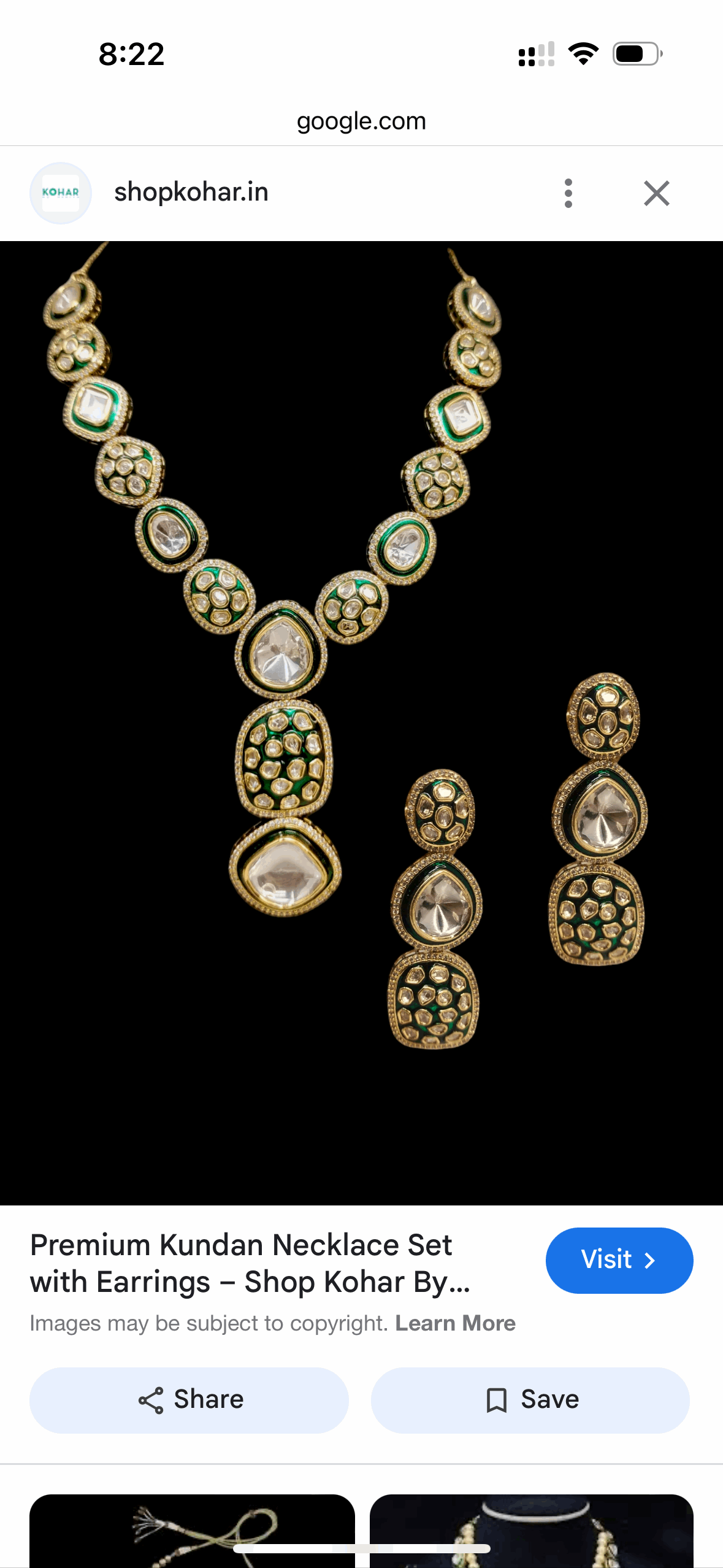 Aanya Royal Polki Necklace Set with matching earrings and maangtikaa