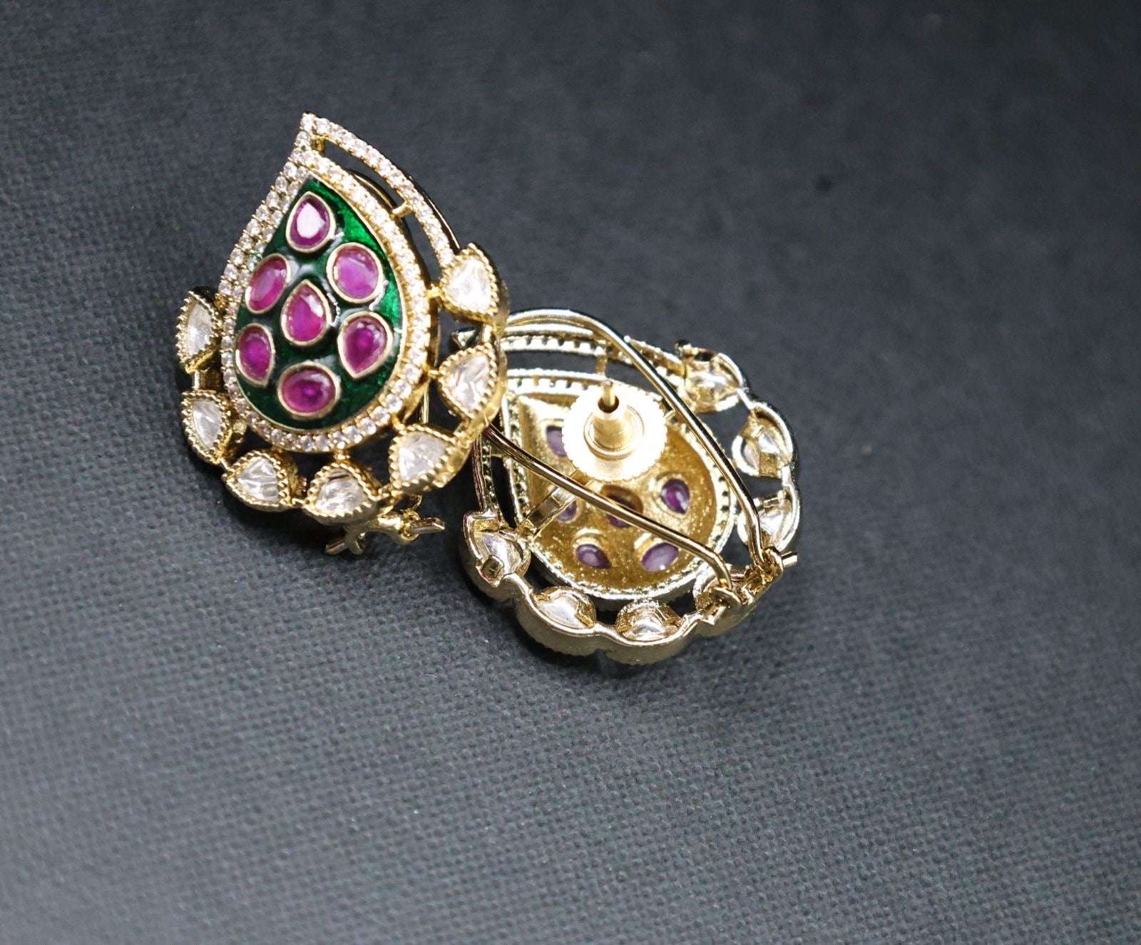 Ruby – Luxurious Ethnic Stud Earrings