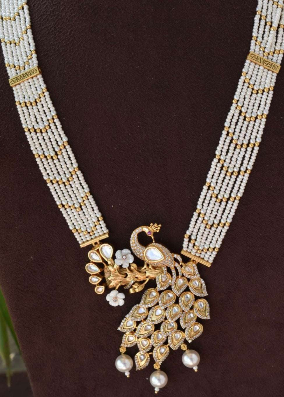 Lavanaya Peacock Pearl Necklace Set