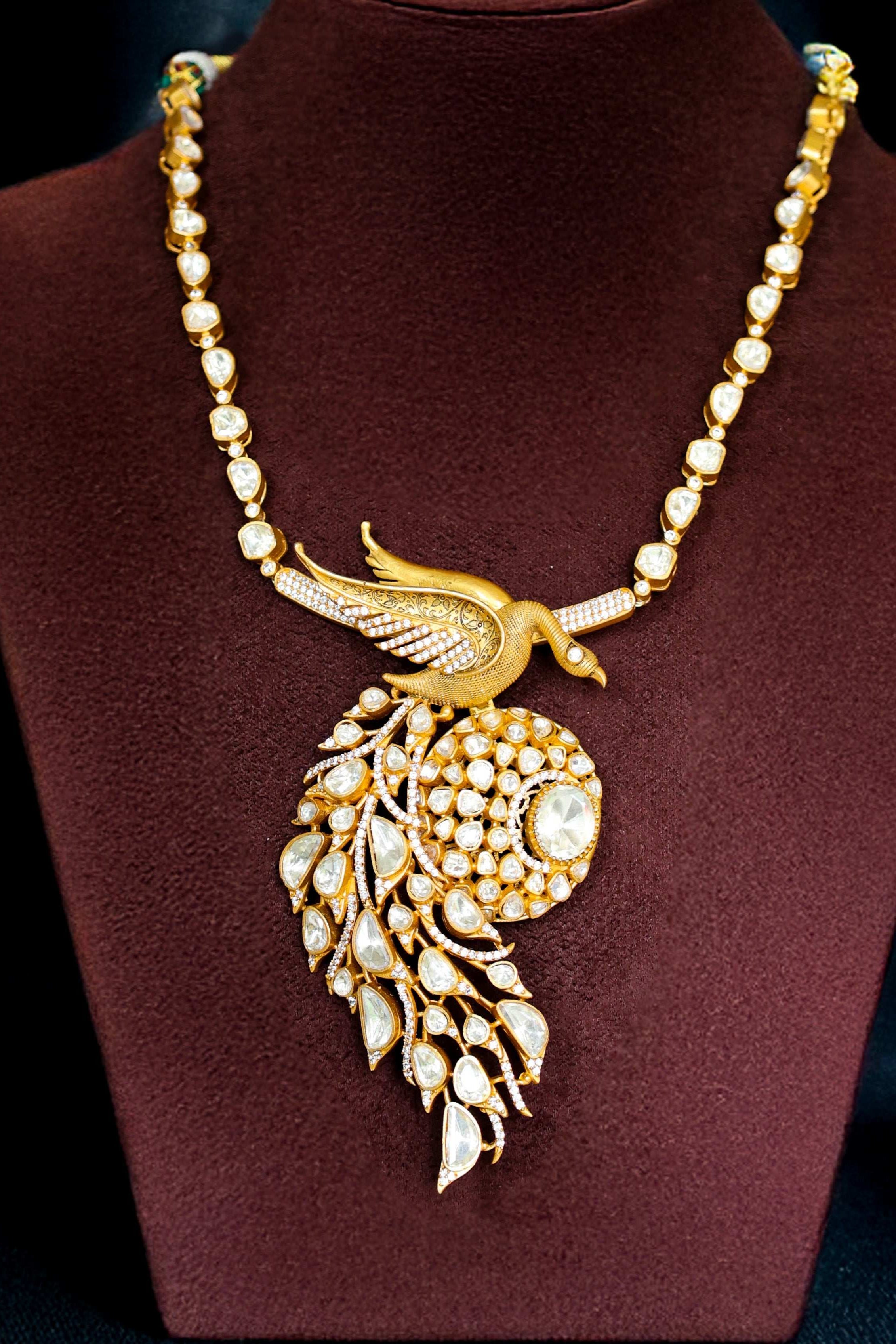 Designer 22K Gold Plated Peacock Designer Necklace Set