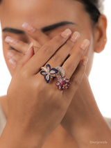 Statement Floral American Diamond Ring