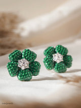 Flower Diamond Earrings in invisible Setting