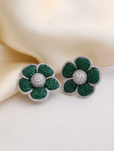 Ruby Flower Earrings Invisible Settings