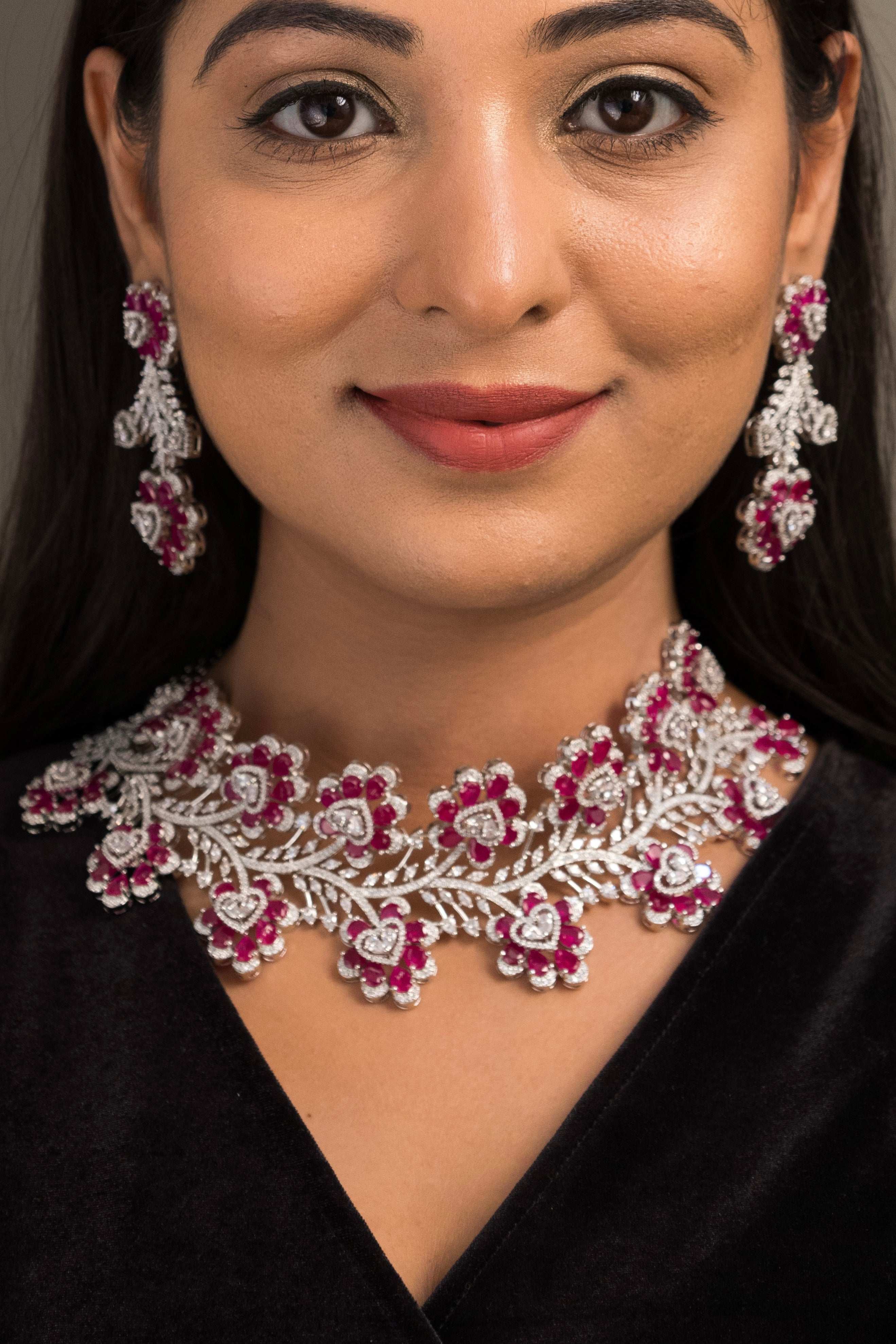 Designer  Luxe Diamond  Necklace Set