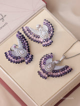 Amayra Bird American Diamond Pendant Set