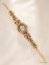 Antique Floral Kundan Watch