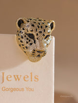 Statement Zirconia Leopard Brooch