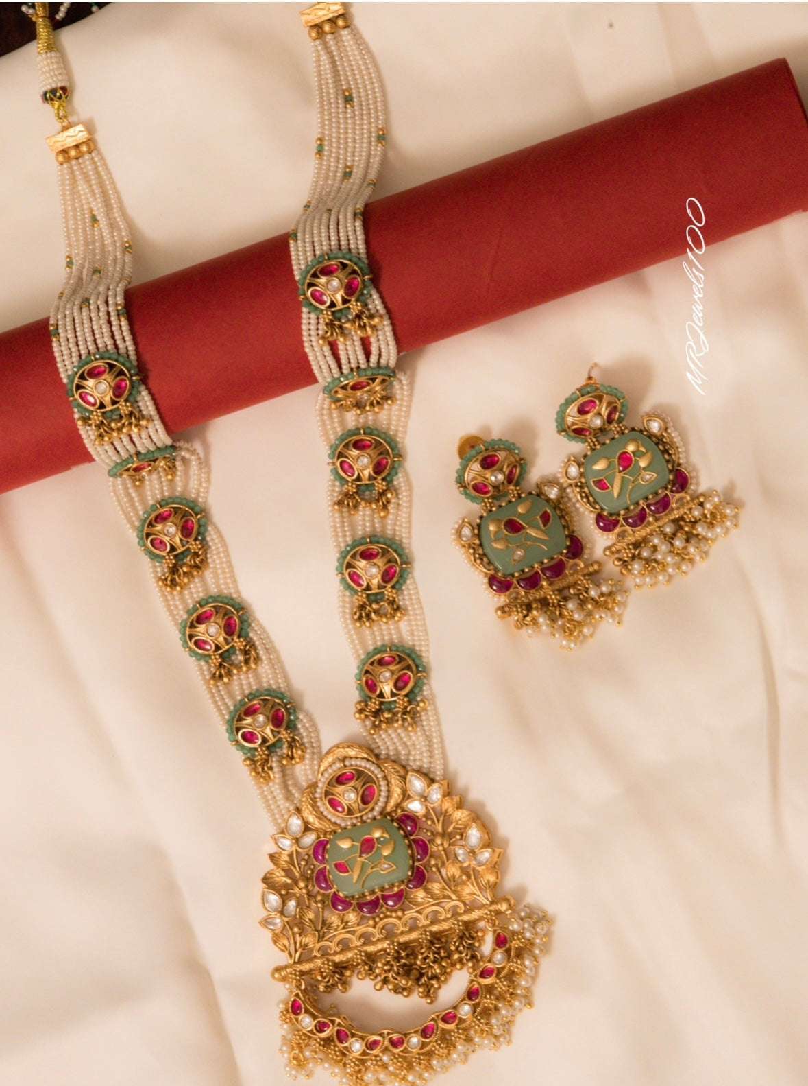 Stunning Meher – Ornate Pearl Long Necklace Set