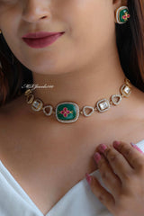 Luxe Zoya Kundan choker set with lovely studs