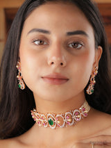 Alankara Floral Statement Diamond Choker Set