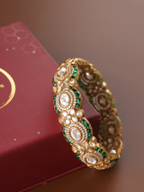 Noor Polki  Openable Kada (Emerald / Ruby)
