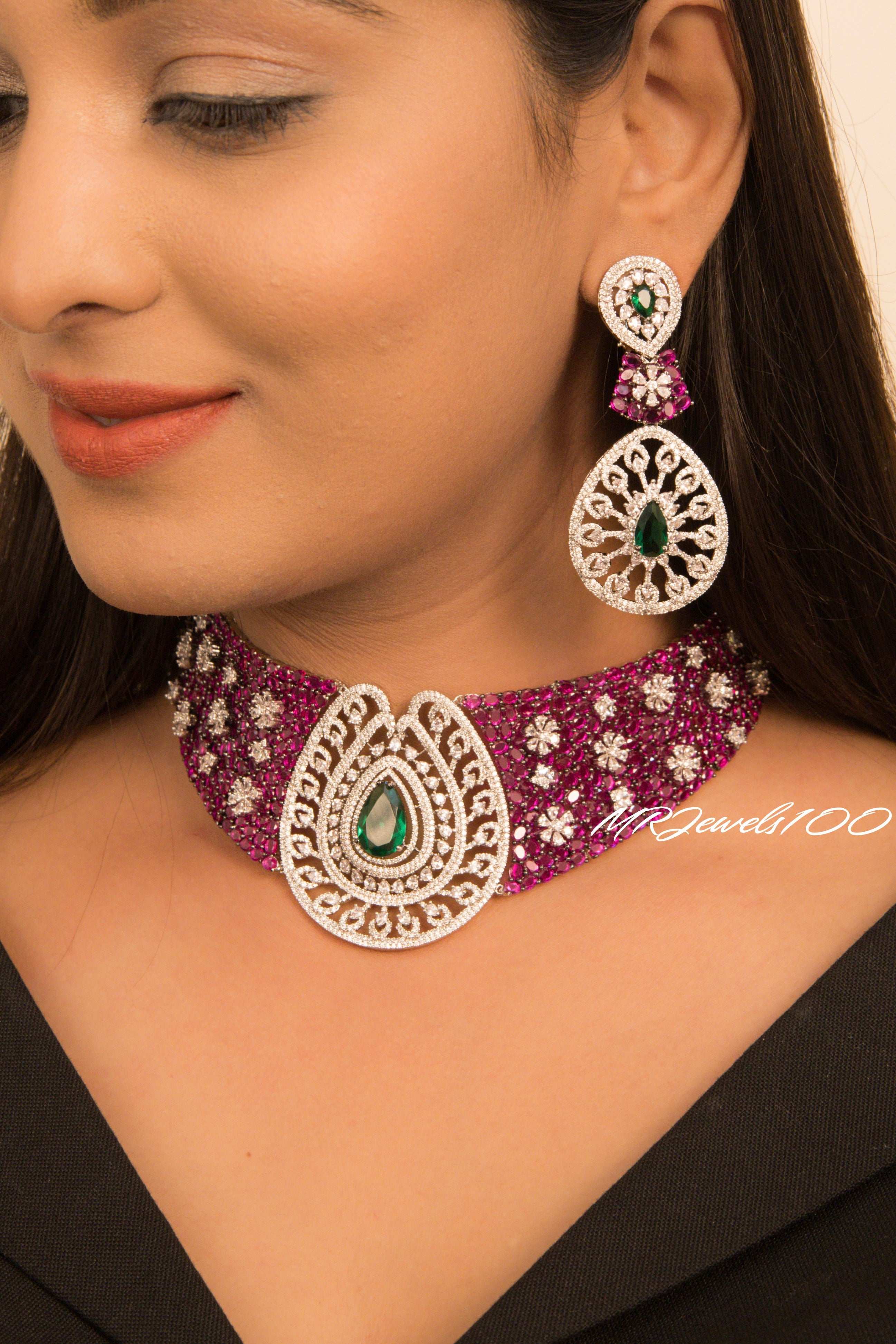 Kiara Nazaqat – Diamond Cut Luxury Necklace Set