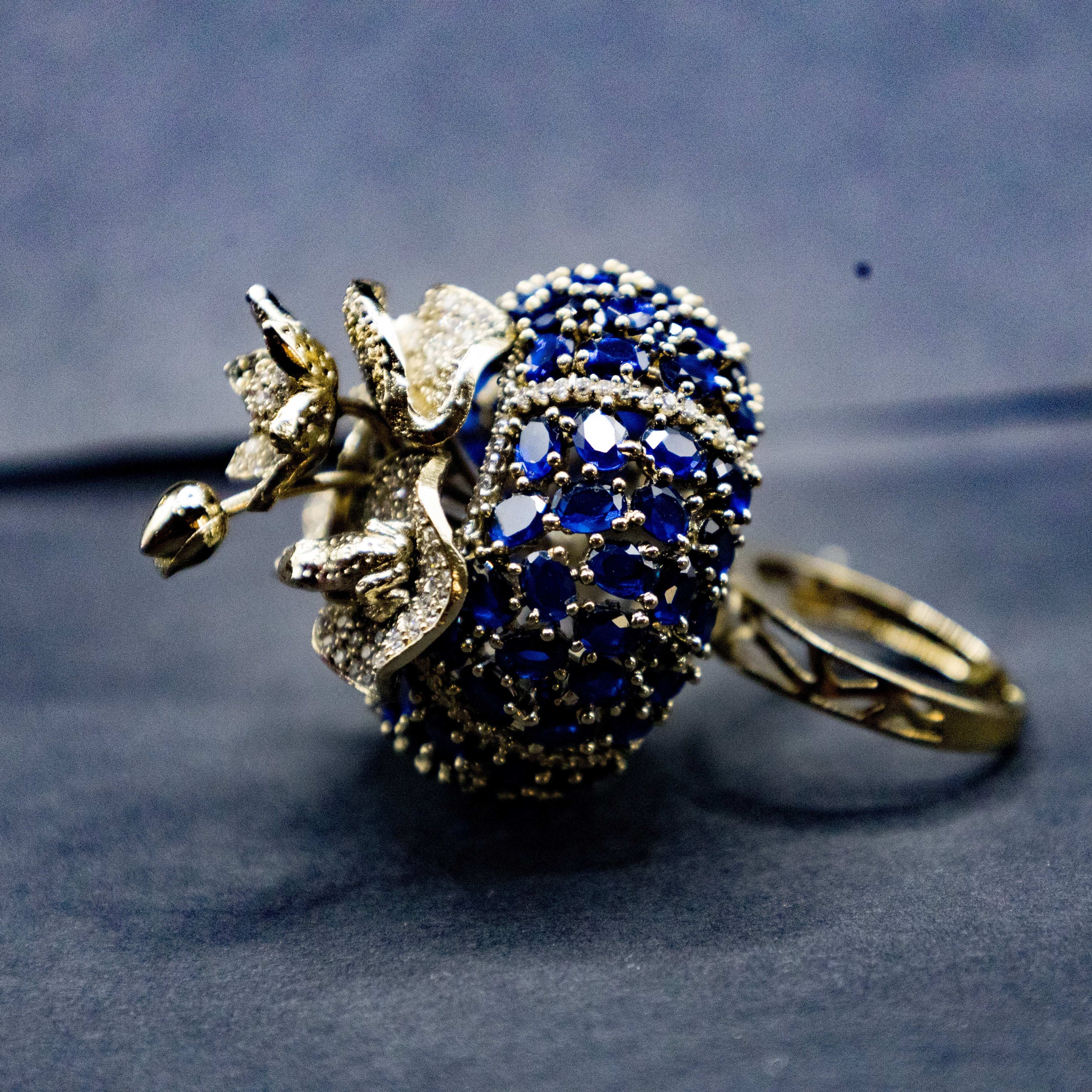 Stone cut Designer Cocktail Ring- Free Size ( Adjustable)