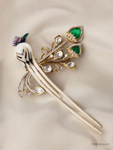 Royal Peacock Kundan Brooch