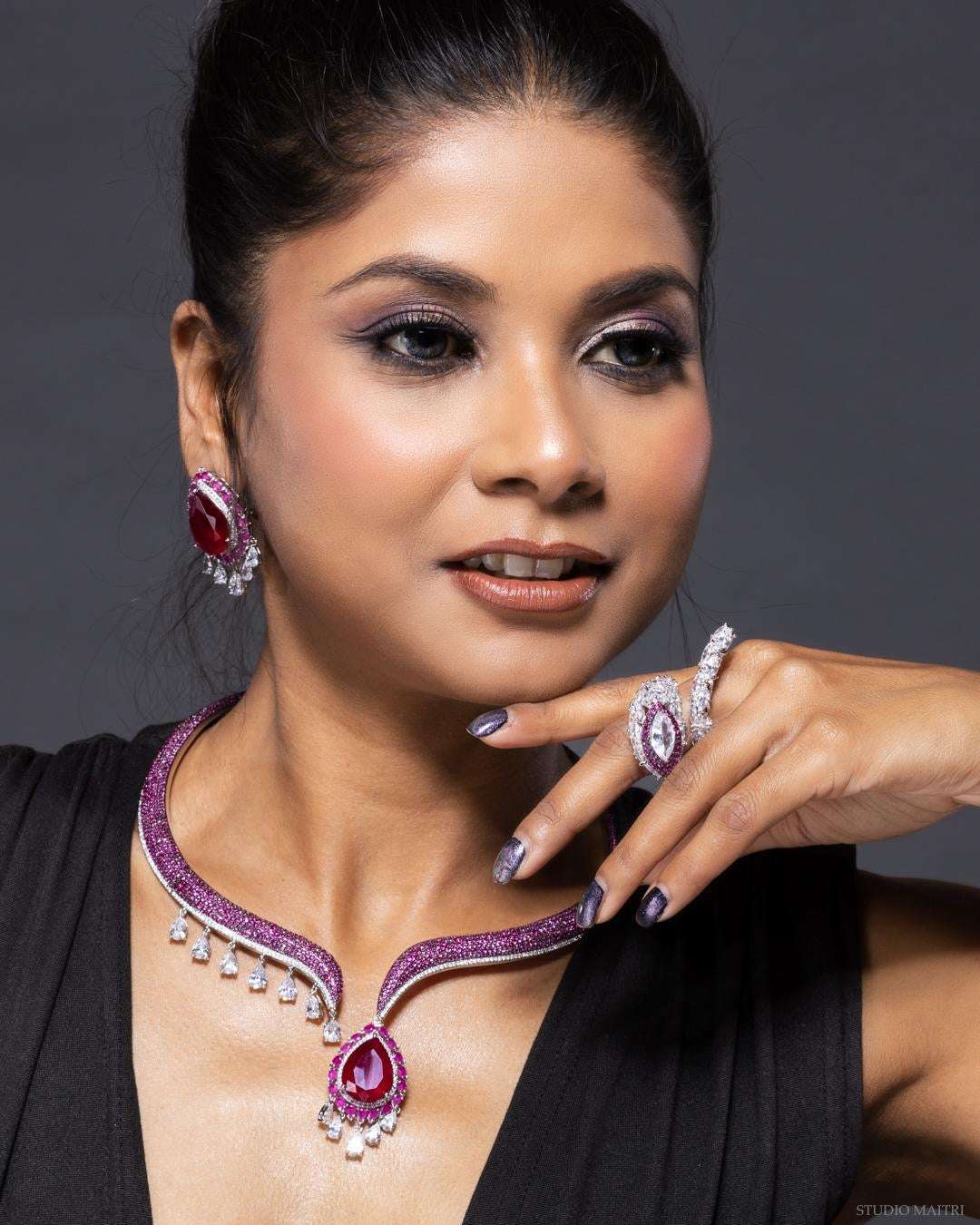 Azure Designer Drop Hasli Lux Cocktail Necklace