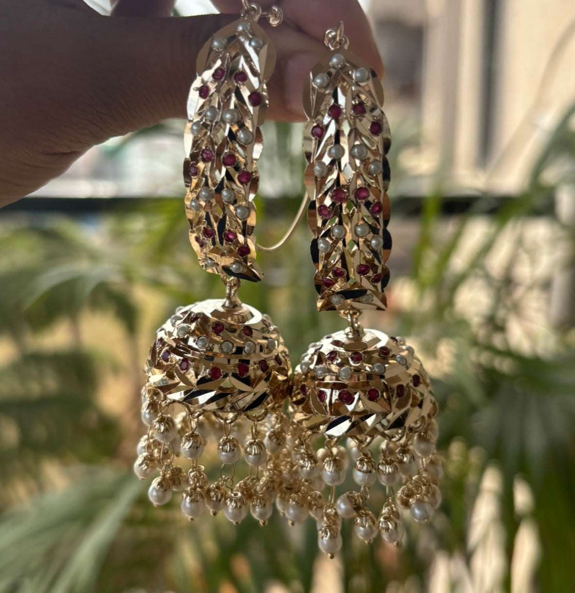 Zoya Jadau Jhumka Chaandbaali Earrings