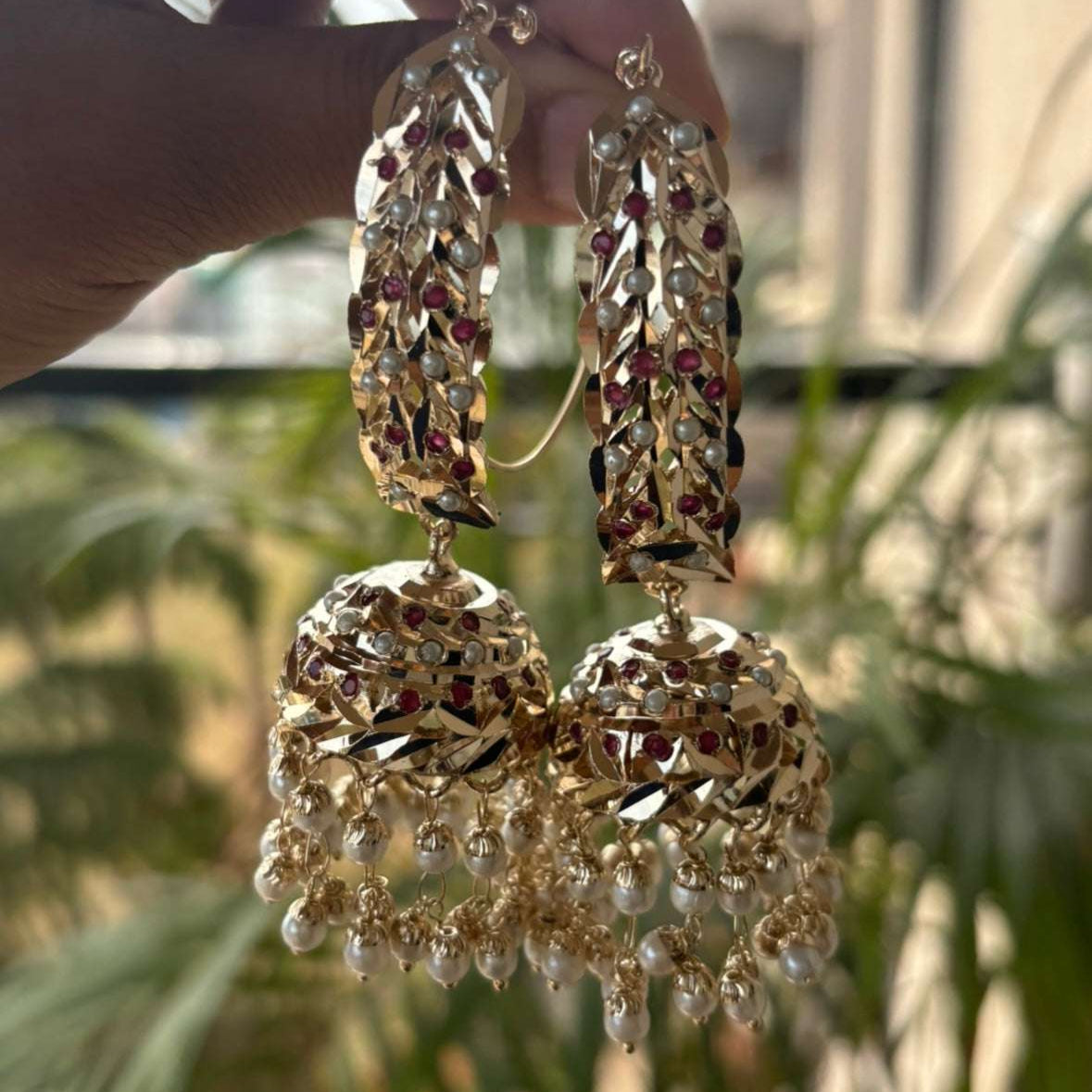 Zoya Jadau Jhumka Chaandbaali Earrings