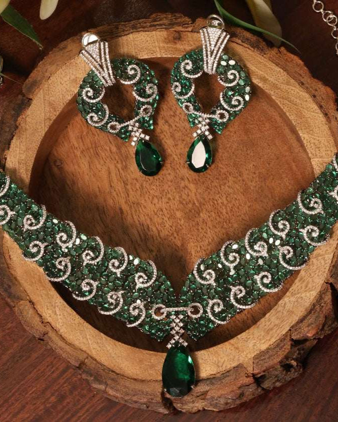 Rose-berry Cut Designer Diamond Set With earrings