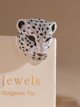Statement Zirconia Leopard Brooch