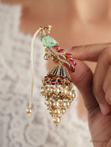 The Mayurika Pearl Peacock Jhumka