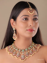 Emerald Rajwada Polki Grandeur Choker