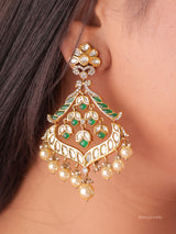 Gulnaar Meenakari Chandbali Earrings