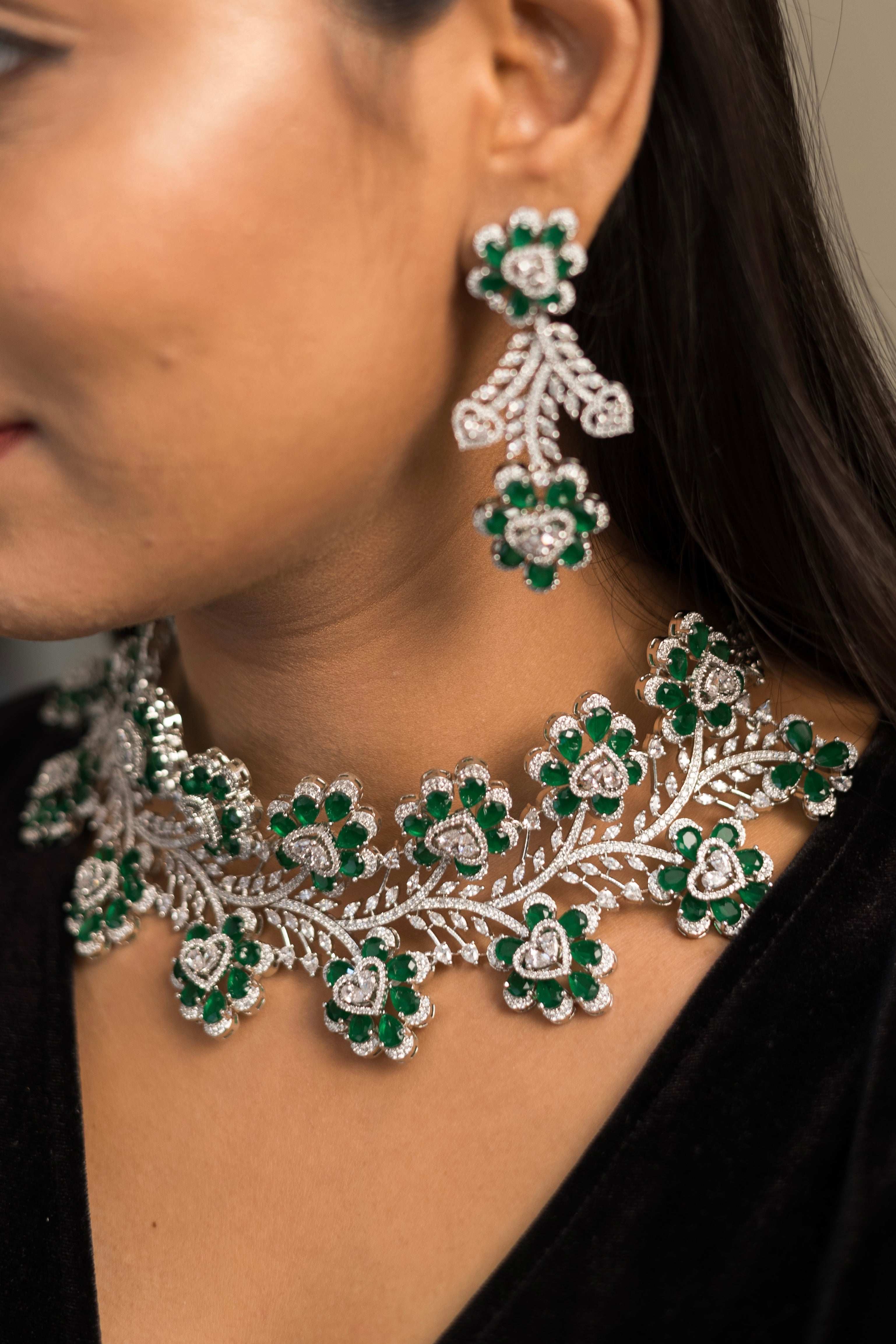 Designer  Luxe Diamond  Necklace Set