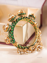 Royal Kundan Kada with Pearl Drops