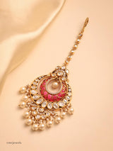 Statement Kundan & Pearl Maang Tikka