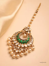 Statement Kundan & Pearl Maang Tikka