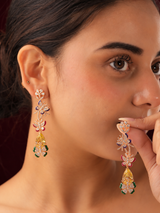Elina Floral Drop Butterfly Earrings