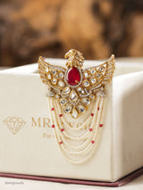 Garuda Kundan Pearl Brooch