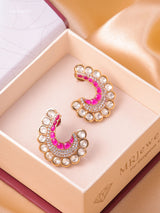 Noor Crescent Meenakari Polki Studs
